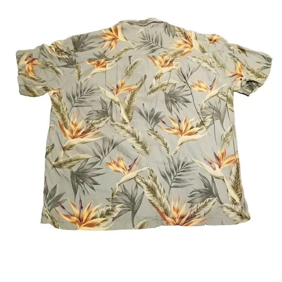 Paradise Found Hawaiian Shirt Men's Size M Green Floral Magnum PI Tom Selleck - Picture 3 of 4